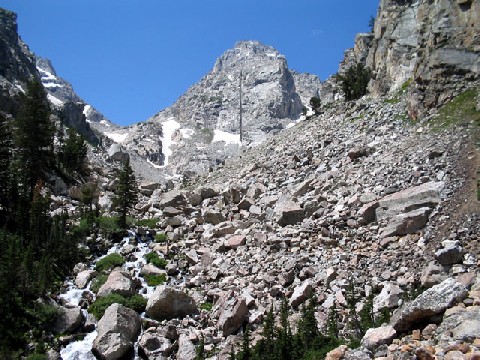 The Platforms, essentially a hillside covered in huge builders with a large rock outcropping above it.